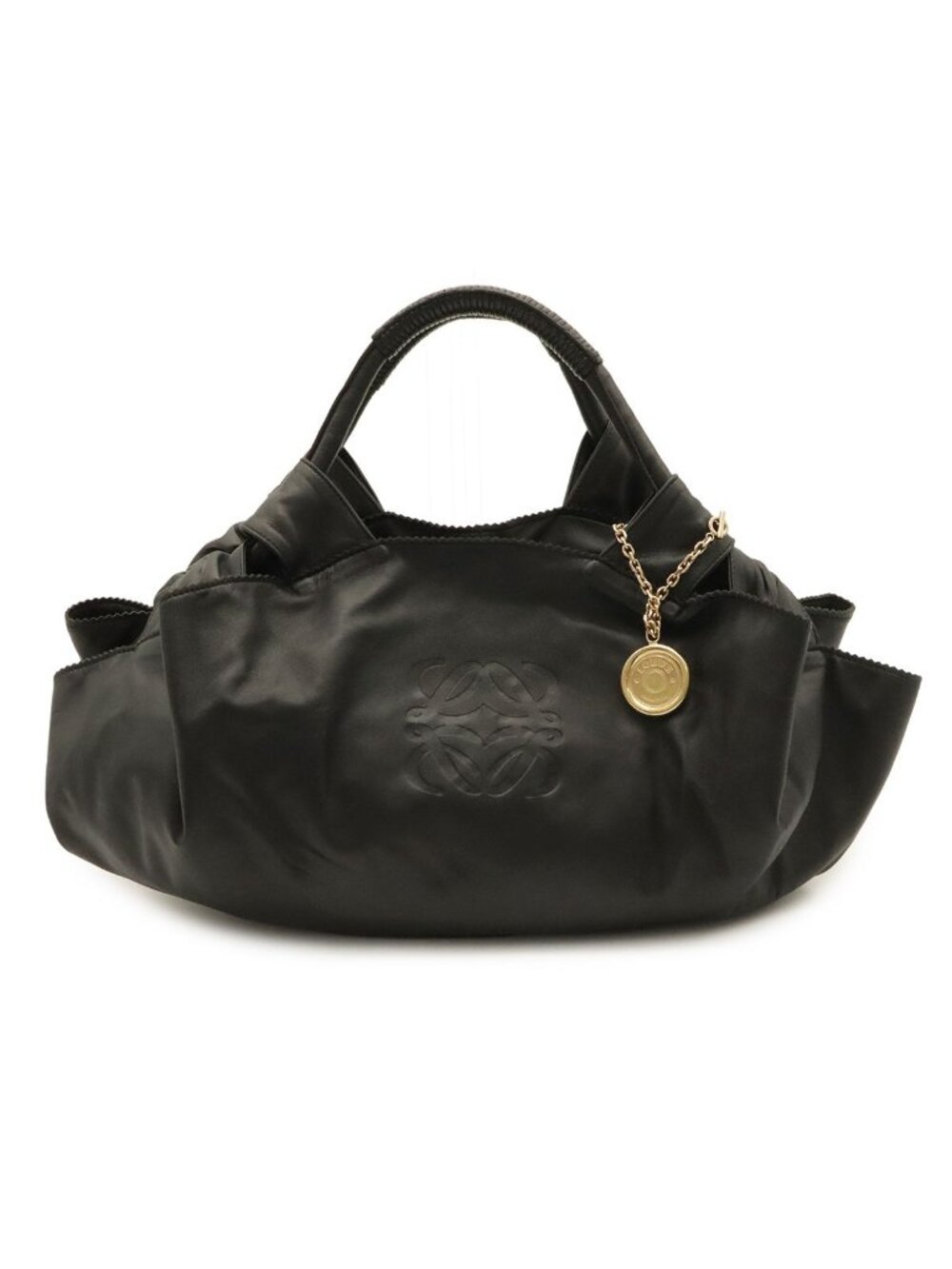Loewe Anagram Nappa Aire Handbag Leather Black Gold